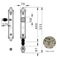 Entrance door set with Swawovski crysta