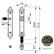 Entrance door set with Swawovski crysta