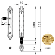 Entrance door set with Swawovski black 