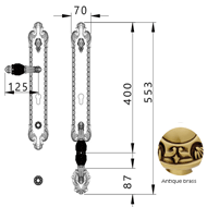 Entrance door set with Swawovski black 