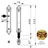 Entrance door set with Swawovski black 