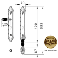 Entrance door set with Swawovski black 