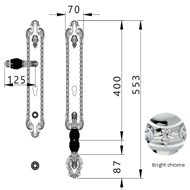 Entrance door set with Swawovski black 