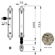 Entrance door set with Swawovski black 