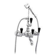 Bath shower set with Swarovski black cr