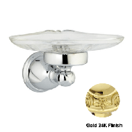 Soap dish holder with crystal - Gold 24