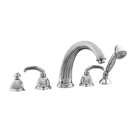 Five holes bath set - Bright chrome Fin