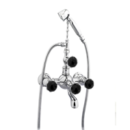 Bath shower set with Swarovski black cr