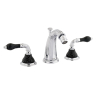 Three holes bidet set with black porcel