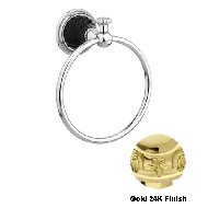 Towel ring 165mm with black porcelain -