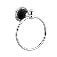 Towel ring 165mm with black porcelain -