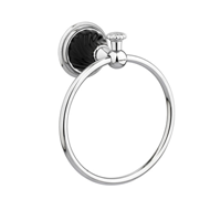 Towel ring 165mm with black porcelain t