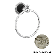 Towel ring 165mm with black porcelain t