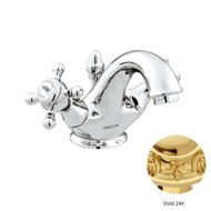 One hole basin mixer with porcelain - A