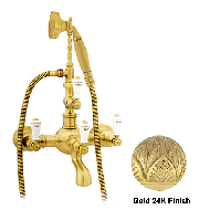 Bath shower set with porcelain - Gold 2