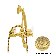 Bath shower set with porcelain - Gold 2