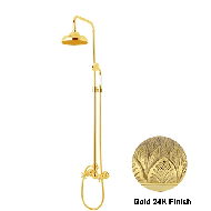 Shower mixer with column - Gold 24K Fin