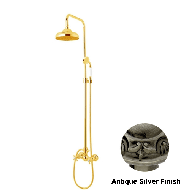 Shower mixer with column - Antique silv