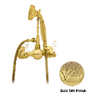 Shower set with porcelain - Gold 24K Fi