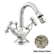 One hole bidet mixer - Satin nickel Fin