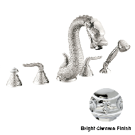 Five holes bath set - Bright chrome Fin