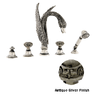 Five holes bath set - Antique silver Fi