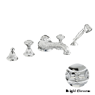 Five holes bath set - Bright chrome Fin