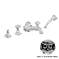 Five holes bath set - Chrome with black