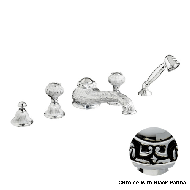 Five holes bath set - Chrome with black