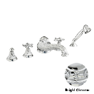 Five holes bath set - Bright chrome Fin