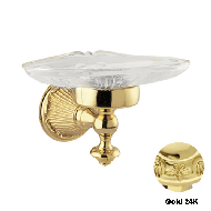 Soap dish holder with crystal - Gold 24