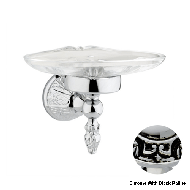 Soap dish holder with crystal - Chrome 