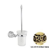 Toilet brush holder - Gold 24K with bla