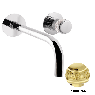 Single lever wall basin mixer with blac