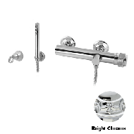 Shower mixer with knob and decorated br