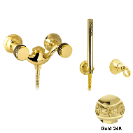 Shower mixer with black Swarovski - Gol