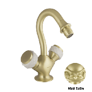 One hole bidet mixer with white porcela