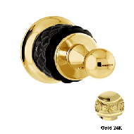 Robe hook with black porcelain - Gold 2