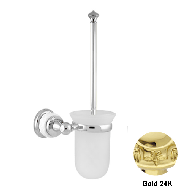 Toilet brush holder with white porcelai