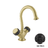 One hole basin mixer with black porcela