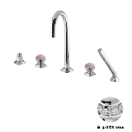 Five hole bath set with pink quartz sto