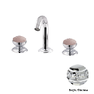 Three holes bidet set with pink quartz 