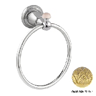 Towel ring 165mm with pink quartz stone