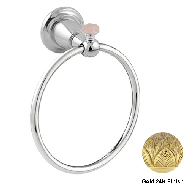 Towel ring 165mm with pink quartz stone