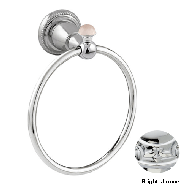 Towel ring 165mm with pink quartz stone