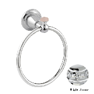 Towel ring 165mm with pink quartz stone