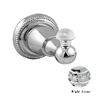 Robe hook with quartz stone -  Bright c