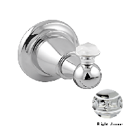 Robe hook with quartz stone - Bright ch