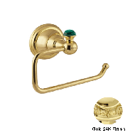 Toilet paper holder with malachite ston