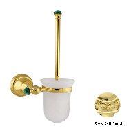 Toilet brush holder with malachite ston